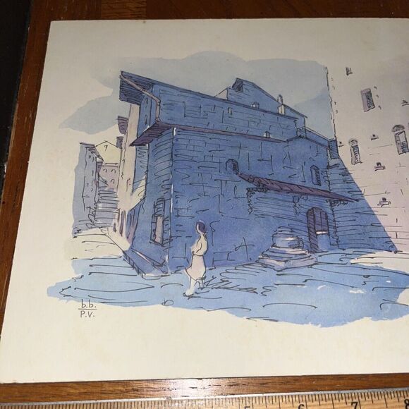 Watercolor Print: House of Dante Florence Italy Firenze Tuscany Architecture - Picture 4 of 5